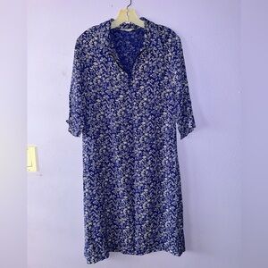 Vintage Jim Dany Floral Blue Dress 1970s